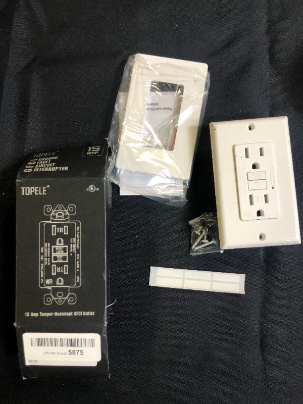 Photo 2 of TOPELE 15 Amp GFCI Outlet 125 Volt Tamper-Resistant and Weather-Resistant, Receptacle, Indicator with LED Light, Nylon Wallplate and Screws Included,TR WR White, UL Listed
