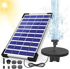 Photo 1 of AISITIN 5.5W Solar Fountain Pump Built-in 1500mAh Battery Solar Water Pump Floating Fountain with 6 Nozzles, for Bird Bath, Fish Tank, Pond or Garden Decoration Solar Aerator Pump
