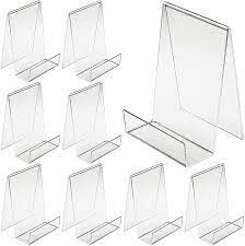 Photo 1 of 8 Pieces Acrylic Book Stand Transparent Tablet Holder Reusable Book Holder Clear Photo Stand Book Stands for Displaying Books, Artworks, CD, Pictures (5.7 x 4.5 x 3.9 Inch)
