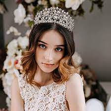 Photo 1 of AW BRIDAL Bridal Crown for Wedding Tiara for Women Rhinestone Queen Crown