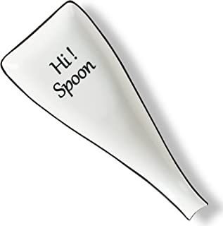 Photo 1 of Ceramic Spoon Rest for Stove Top, STE-CER Spoon Holder, Large Utensil Rest for Ladles, Tong, Spatula Holder for Kitchen Counter, white (Funny)
