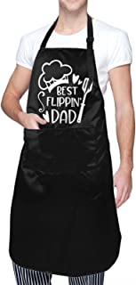 Photo 1 of Dad Apron for Men BBQ Grill Aprons with 2 Pockets Adjustable Neck Strap Waterproof Gift for Husband Boyfriend Black
