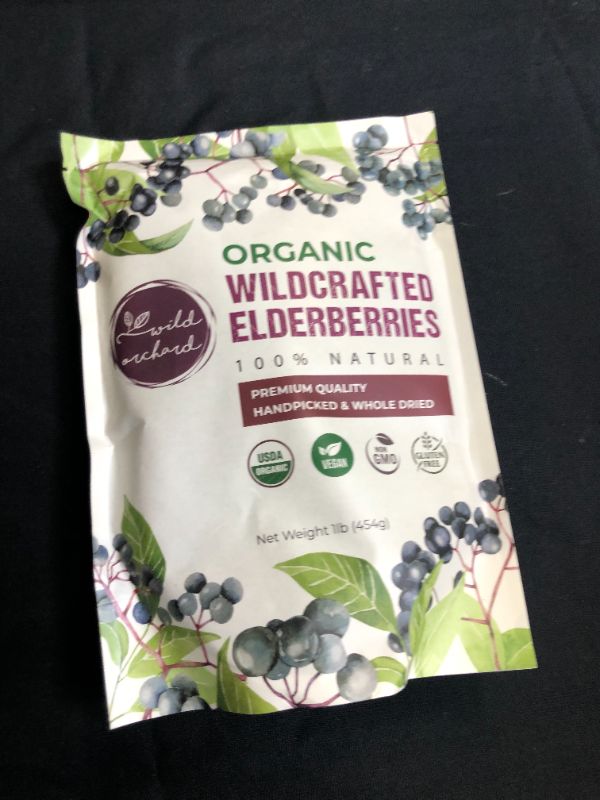 Photo 2 of 100% USDA Certified Organic Whole Dried Elderberries (Sambucus Nigra) | 1lb bag | Premium Quality | European Wildcrafted | Natural Immune Support | Vegan | Non-GMO | Gluten Free | Recyclable Packaging
BEST BEFORE OCT 2022