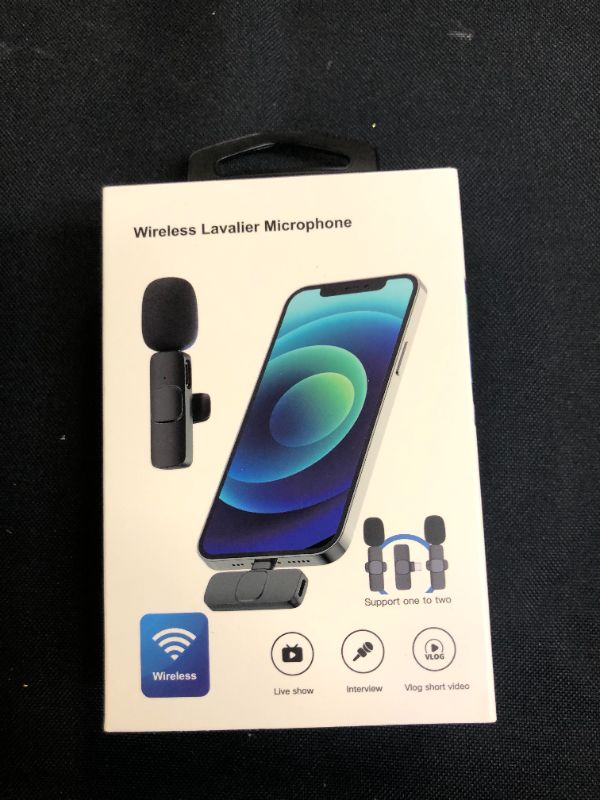 Photo 2 of Wireless Microphone for iPhone, Plug-Play 2.4ghz Wireless Microphone, 3 Levels Noise Reduction Wireless Mic for YouTube Tiktok Interview Live Stream Video Recording, No APP Needed
