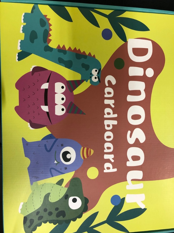 Photo 1 of AmazeFan Kids Dinosaur Cardboard Wearable 3D Carton Graffiti Paper Toy Costume Playhouse for Kid DIY Handmade Two Packs
