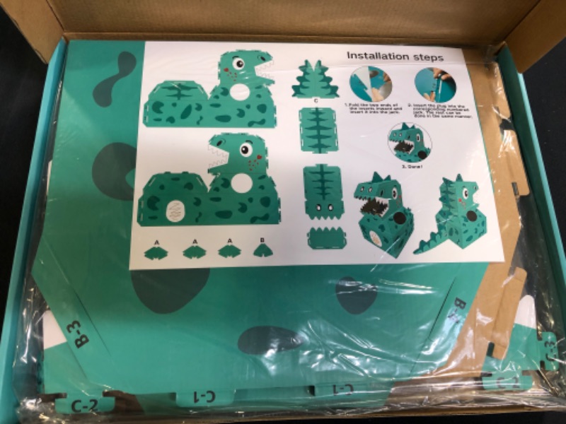 Photo 1 of AmazeFan Kids Dinosaur Cardboard Wearable 3D Carton Graffiti Paper Toy Costume Playhouse for Kid DIY Handmade Two Packs
