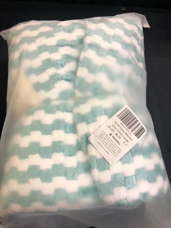 Photo 2 of Baby Blanket Flannel, Cozy Throw Blankets for Newborn Infant and Toddler, Super Soft and Warm Receiving Baby Blanket for Crib Stroller(Grid Green 40*60")
