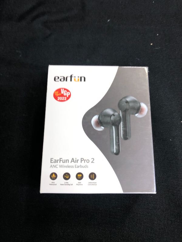 Photo 2 of Wireless Earbuds, EarFun Air Pro 2 Hybrid Active Noise Cancelling Wireless Earphones, Bluetooth 5.2 Headphones with Mics, In-ear Detection, Ambient Mode, 34H Playtime Wireless Charging, Volume Control
(FACTORY SEALED)