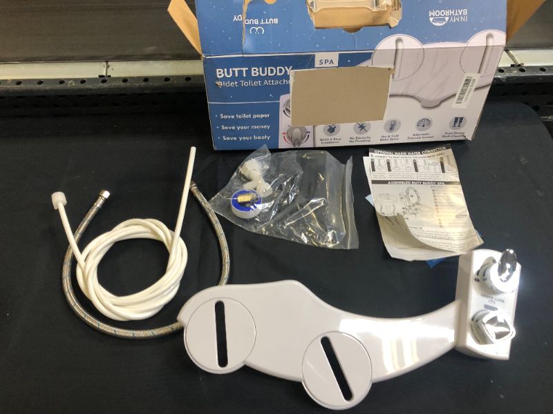 Photo 2 of BUTT BUDDY Spa - Bidet Toilet Seat Attachment & Fresh Water Sprayer (Cool & Warm Temperature Control | Easy Setup, Universal Fit, Non-Electric | Dual-Nozzle Cleaning, Adjustable Pressure, Female Wash)
(DAMAGES TO PACKAGING)