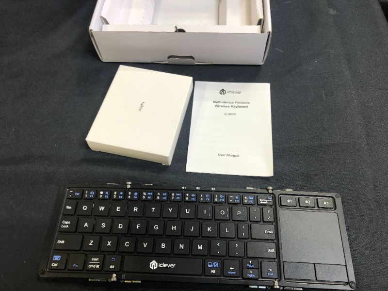 Photo 4 of ICLEVER TR-FOLDING WIRELESS KEYBOARD WITH TOUCHPAD IC-BK08 (MISSING CHARGER)