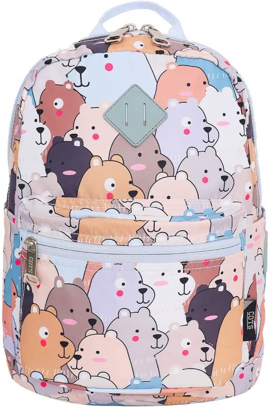 Photo 1 of Kids Backpack, COTS Lightweight Preschool Backpack Water Resistant Classical Casual Daypack Cute Cartoon School Bookbag for Toddlers Boys Girls (White)
