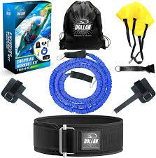 Photo 1 of 3 Ways to Use Swim Tether Stationary Swimming Equipment Kit,Swim Training Belt,Swim Belt for Adults,Women Kids Swimming Resistance Belt,Ankle Bands,Parachute,Swim Trainer,Bungee Cords, Static Harness
