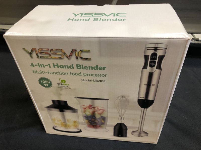 Photo 3 of YISSVIC Hand Blender Immersion Blender Stick Blender for Puree Infant Food, Smoothies, Sauces Soups (1000W 4 In 1)
