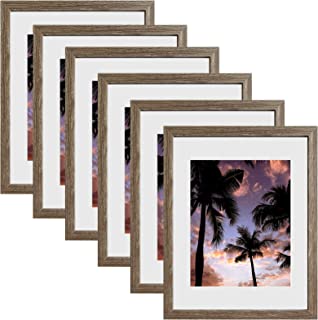 Photo 1 of 11x14 Picture Frames Display Pictures 8x10 With mat or 11x14 Prints Without Mat,Wall Mounting, Grey, 6PCS
