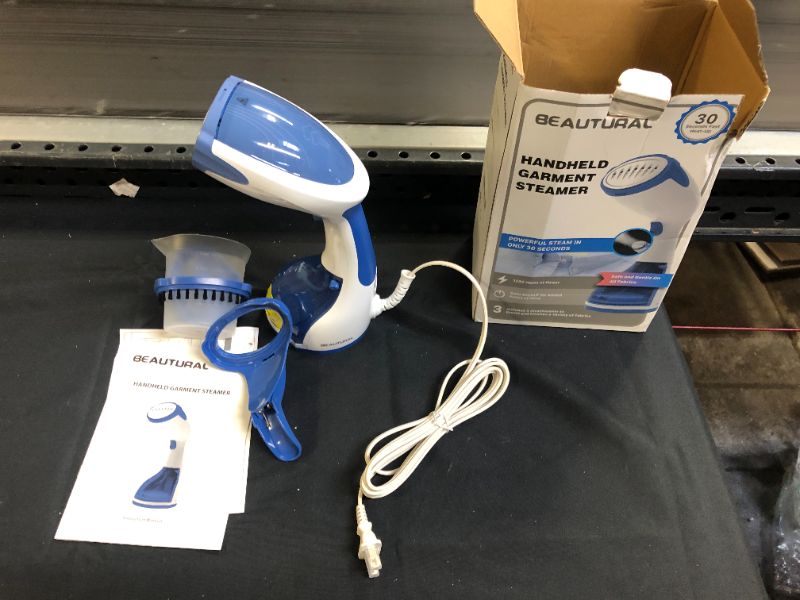 Photo 2 of BEAUTURAL Steamer for Clothes, Portable Handheld Garment Fabric Wrinkles Remover, 30-Second Fast Heat-up, Auto-Off, Large Detachable Water Tank
