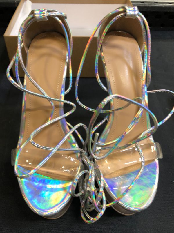 Photo 1 of MissHeel Clear Platform  Heels Lace-up SIZE 7 

