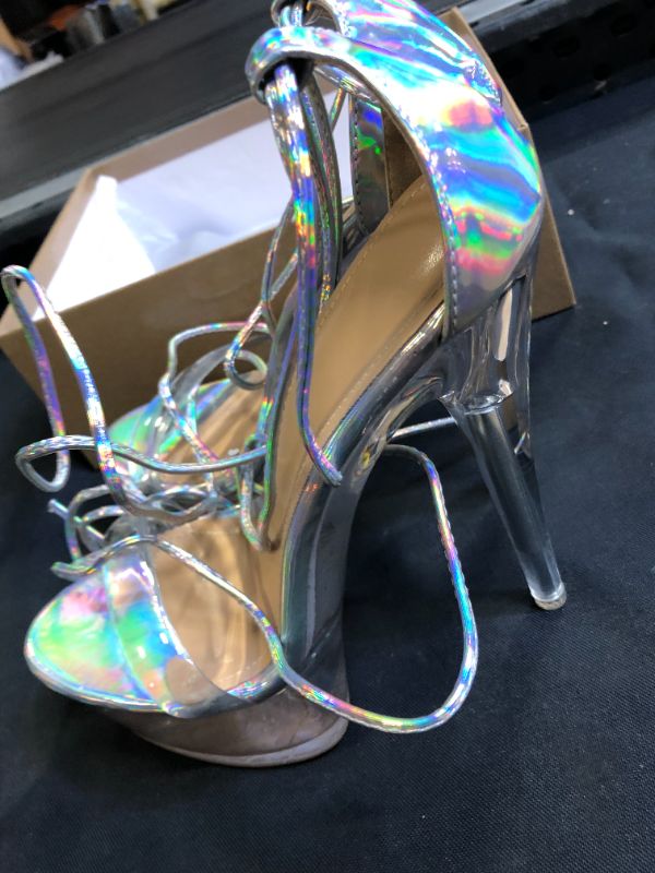 Photo 1 of MissHeel Clear Platform  Heels Lace-up SIZE 7 
