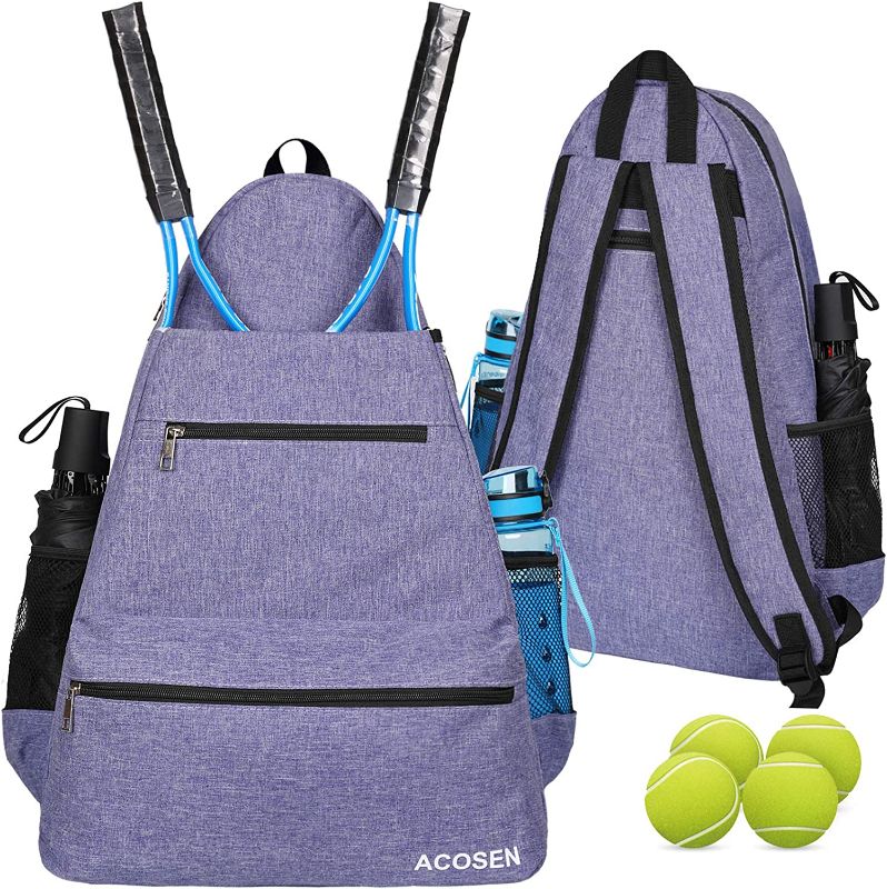 Photo 1 of ACOSEN Tennis Bag Tennis Backpack - Large Tennis Bags for Women and Men to Hold Tennis Racket,Pickleball Paddles, Badminton Racquet, Squash Racquet,Balls and Other Accessories
