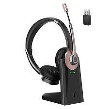 Photo 1 of  Bluetooth Headset, Wireless Headset with Microphone Noise Cancelling,  Office Bluetooth Headphones with USB dongle & Charging Base for PC/Mobile  
