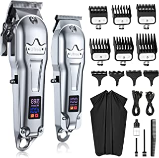 Photo 1 of Ufree Hair Clippers + T-Blade Hair Trimmer Kit, Clippers for Hair Cutting Kit Cordless Clippers for Men Women Kids Barber Grooming Kit for Household (Silver)
