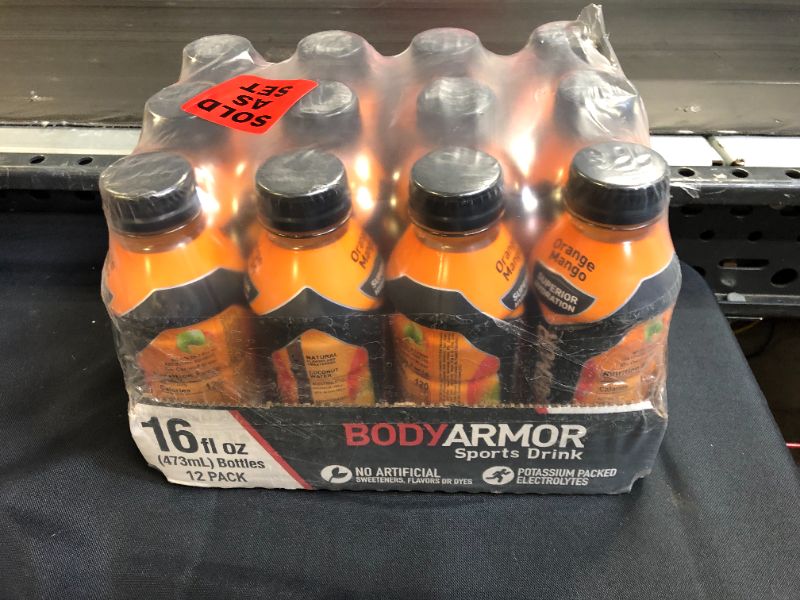 Photo 2 of BODYARMOR Sports Drink Sports Beverage, Orange Mango, Natural Flavors With Vitamins, Potassium-Packed Electrolytes, No Preservatives, Perfect For Athletes, 16 Fl Oz (Pack of 12)
16 Fl Oz (Pack of 12) EXP JUNE 2022