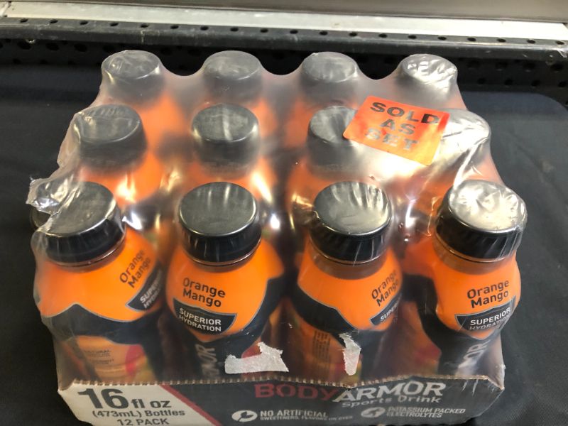 Photo 3 of BODYARMOR Sports Drink Sports Beverage, Orange Mango, Natural Flavors With Vitamins, Potassium-Packed Electrolytes, No Preservatives, Perfect For Athletes, 16 Fl Oz (Pack of 12)
16 Fl Oz (Pack of 12) EXP JUNE 2022