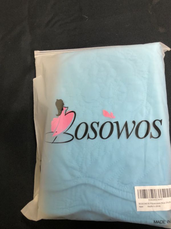 Photo 2 of BOSOWOS Quilted Pillow Shams Set of 2, Decorative Microfiber Standard Bed Pillow Shams, Soft Breathable Pillow Covers with Envelope Closure (Blue, 2Pcs:20 x 26inch)
