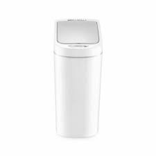 Photo 1 of 1.9 Gal. White Slim Shape Motion Sensor Trash Can
