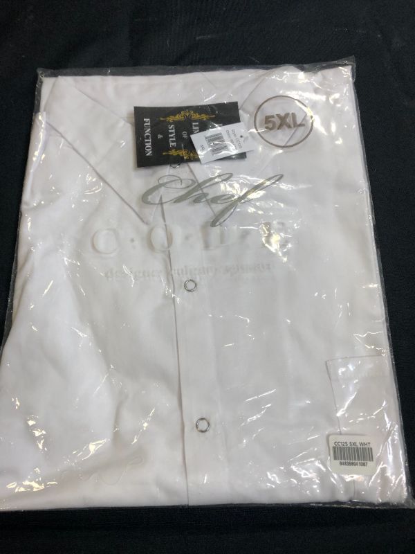 Photo 2 of Chef Code Men's Kitchen Basic Cook Shirt, White 5XL