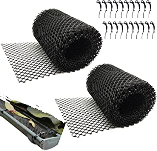 Photo 1 of 2-Pack Plastic Gutter Guard Mesh Roll 6” x 20Ft Rain Gutter Leaf Guard-Stop Clogged Gutters-with 20 Clip Fixed Hooks.DIY Gutter Protection.
