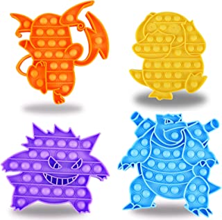 Photo 1 of 4 Packs Pop Poop Toy, Animal Sensory Anxiety Stress Relief Satisfying ADHD Cheap Bubble Po Popper Set, Gift Poppop It Fidgettoys
