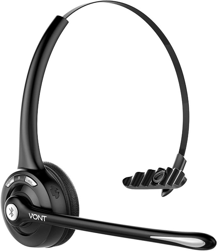 Photo 1 of Vont Bluetooth Headset with Microphone, V5.0, Wireless Headset, CVC 6.0 Noise Cancel, Bluetooth Headphones with Mic, Phone Headset, Headsets Suitable for VOIP, Skype, Call Centers, Offices, Trucker
