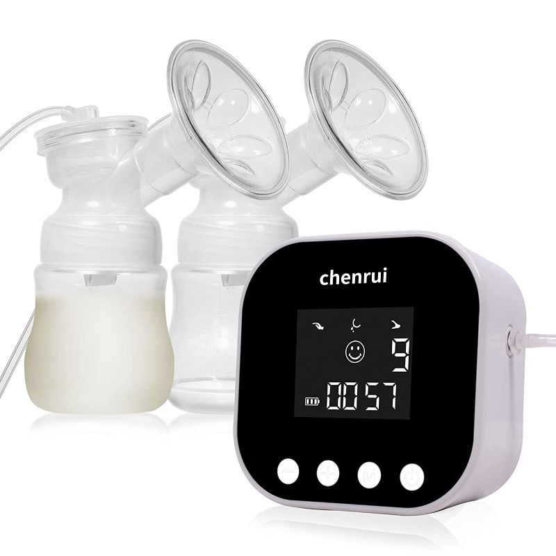 Photo 1 of Electric Breast Pump Double Single with Breastmilk Storage Bags and Adapters Portable Breastfeeding Strong Suction Feeding Extractor Pain Free Rechargeable 2 Sizes of Flanges for Home and Travel
