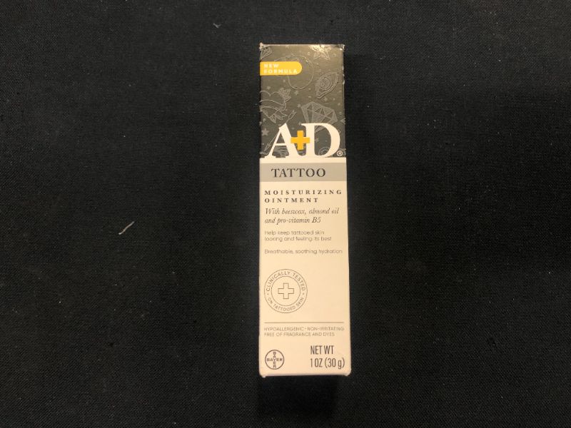 Photo 2 of A+D Tattoo Moisturizing Ointment, Clinically Tested, Hypoallergenic 1 Ounce Tube EXP 11/2022
