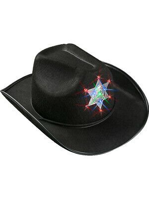 Photo 1 of Child's Black Light Up Sheriff Badge Cowboy Hat Costume Accessory
