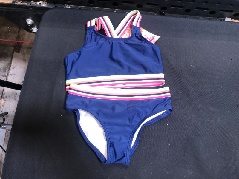 Photo 2 of Kanu Surf Girls' Tanya UPF 50+ Beach Sport Athletic Bikini Swimsuit size 7
