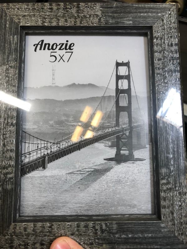 Photo 2 of 5x7 Picture Frame Set of 4 High Definition Glass Photo Frames with Decor Vertical or Horizontal Installation Oil Painting Matte Flat Plastic Frame for Wall Mounting or Tabletop Display,Snzimtty

