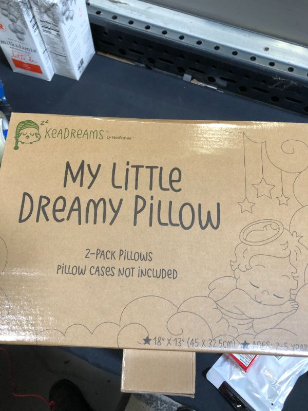 Photo 2 of 2-Pack Toddler Pillow - Soft Organic Cotton Toddler Pillows for Sleeping - 13X18 Small Pillow for Kids - Kids Pillows for Sleeping - Kids Pillow for Travel, School, Nap - Crib Pillow
