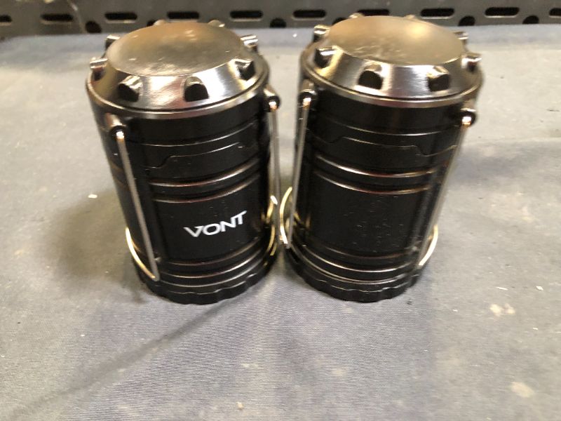 Photo 2 of Vont 2 Pack LED Camping Lantern, Super Bright Portable Survival Lanterns, Must Have During Hurricane, Emergency, Storms, Outages, Original Collapsible Camping Lights/Lamp (Batteries Included)
