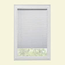 Photo 1 of Hampton Bay White Cordless Room Darkening 1 in. Vinyl Mini Blind for Window or D