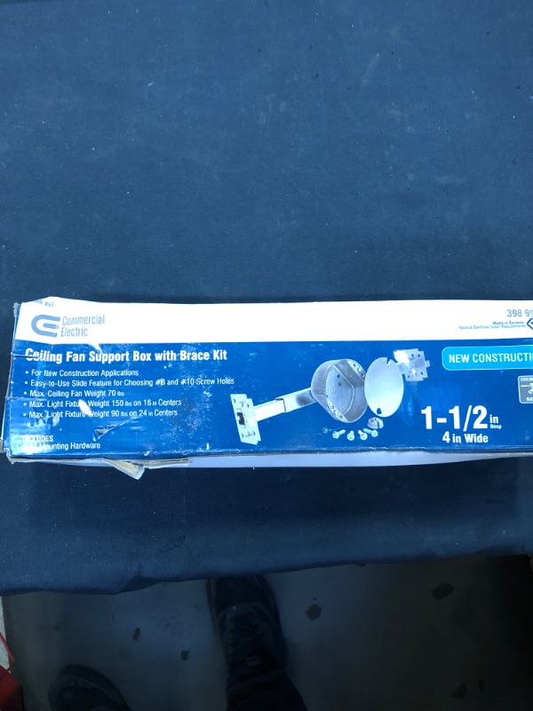 Photo 2 of Commercial Electric 15.3 cu. in. New Construction Brace with 1-1/2 in. Box