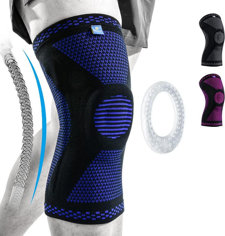 Photo 1 of ABYON Professional Medical Grade Knee Compression Sleeve with Side Stabilizers for Men Women,Knee Support Brace for Meniscus Tear,Arthritis, ACL, Sports,Running,Basketball,Workout
