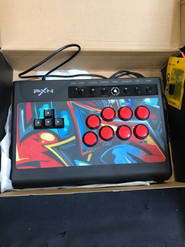 Photo 2 of Arcade Fight Stick, PXN X8 Street Fighter Arcade Game Fighting Joystick with USB Port, with Turbo & Audio Functions, Suitable for PS3 / PS4 / Xbox ONE/Xbox Series X&S/Nintendo Switch/PC Windows.
