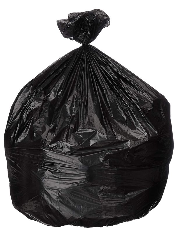 Photo 1 of AmazonCommercial 16 Gallon Trash Bags 24" x 32" - 0.35 MIL Black Value Commercial Garbage Bags - 500 Count
