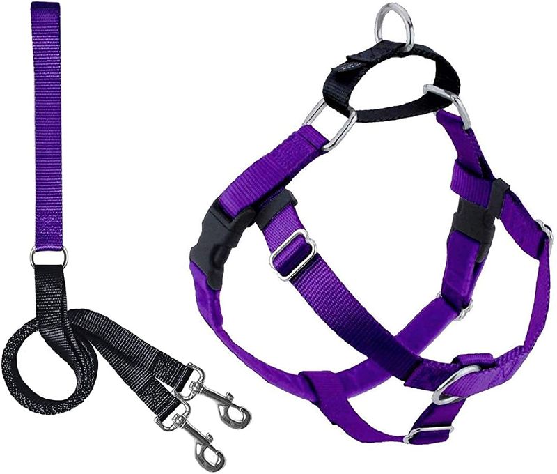 Photo 1 of 2 Hounds Design Freedom No Pull Dog Harness | Adjustable Gentle Comfortable Control for Easy Dog Walking |for Small Medium and Large Dogs | Made in USA | Leash Included | 5/8" MD Brown
