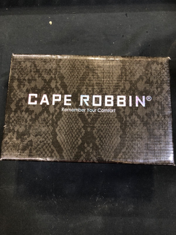 Photo 1 of Cape Robbin Maria-2 Clear Chunky Block High Heels for Women, Transparent Strappy Open Toe Shoes Heels for Women. SIZE 6 
