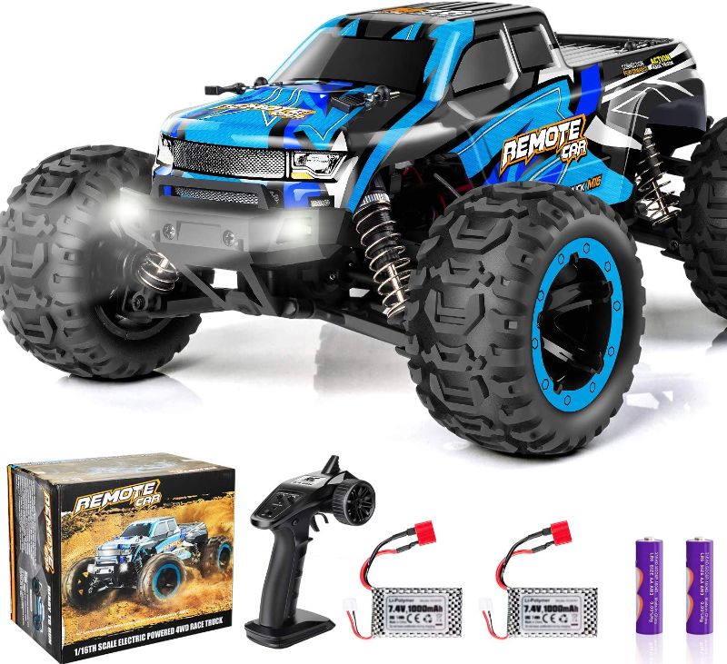 Photo 1 of PHYWESS RC Cars Remote Control Car for Boys 2.4 GHZ High Speed Racing Car, 1:16 RC Trucks 4x4 Offroad with Headlights, Electric Rock Crawler Toy Car Gift for Kids Adults Girls

