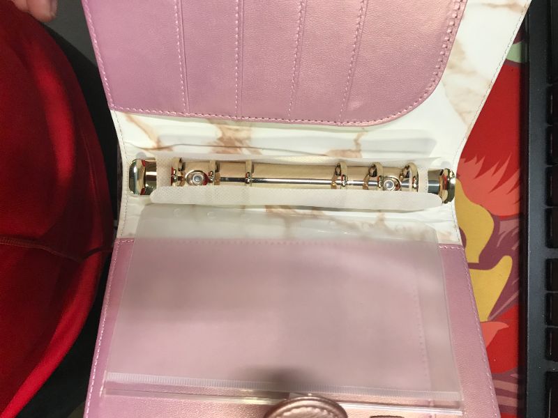Photo 4 of  Leather 6 Ring Budget Binder for Budgeting, Rose Gold 