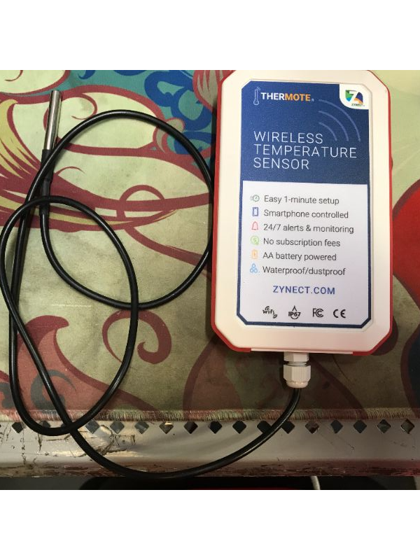 Photo 2 of Zynect Thermote Wireless Remote Temperature Sensor. WiFi Thermometer Temperature Monitor. 24/7 Text/email alerts. Monitoring and History. Water/Dust Proof. No Subscription/Monthly Fees. Made in USA.  -- Packaging Slightly Damaged --
