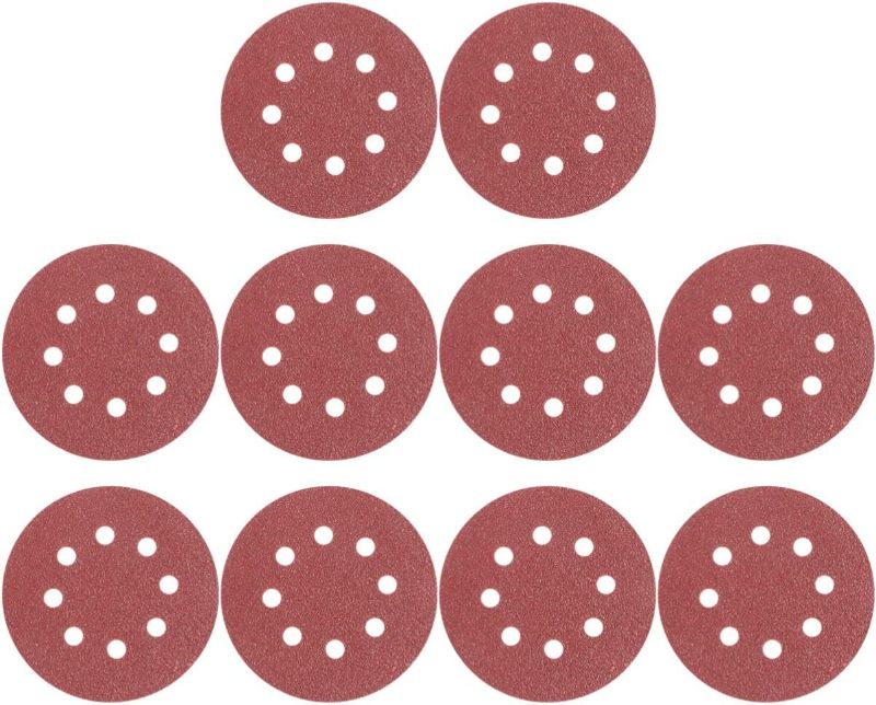 Photo 1 of  Hook and Loop Sanding Discs 8 Hole 5 Inch Sandpaper round shape?A pack of 65)(60 Grit)
